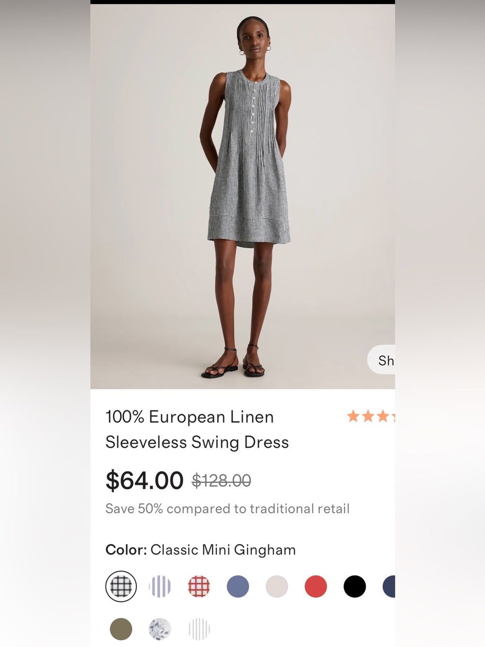 Quince 100% European linen sleep let’s swing dress. - Picture 6 of 10